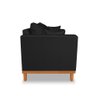 Sofá Rustico Viena 02 Lugares para Recepção Suede Preto - Madeira Prima Deccor - 4