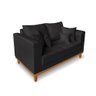 Sofá Rustico Viena 02 Lugares para Recepção Suede Preto - Madeira Prima Deccor - 3