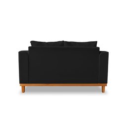 Sofá Rustico Viena 02 Lugares para Recepção Suede Preto - Madeira Prima Deccor - 5
