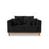 Sofá Rustico Viena 02 Lugares para Recepção Suede Preto - Madeira Prima Deccor - 2