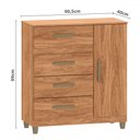 Ver imagem 4 de Cômoda Leme 1 Porta 4 Gavetas Mel - Fellicci