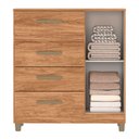 Ver imagem 3 de Cômoda Leme 1 Porta 4 Gavetas Mel - Fellicci