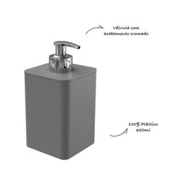 Dispenser para Detergente e Sabonete Líquido com Válvula Cromada - Stolf Cinza - 2