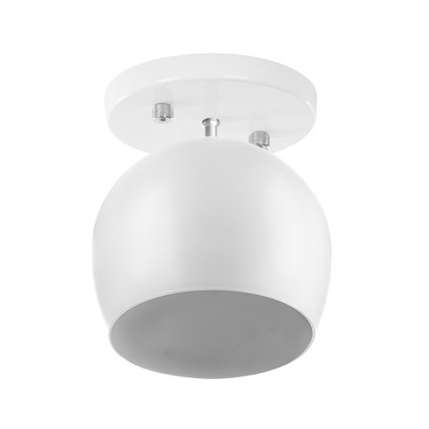 Lustre Plafon Bola 15 cm Redonda Branco com Branco
