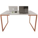Ver imagem 2 de Mesa Escritório Base Metal Bronze Tampo Branco 120 Cm