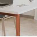 Ver imagem 4 de Mesa Escritório Base Metal Bronze Tampo Branco 120 Cm