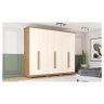 Guarda Roupa Casal Ambiente Leblon 6 Portas Off White Nature - Henn - 1
