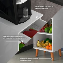 Balcão com Fruteira Gaveta Base para Bebedouro Fenix Pr:branco - 4