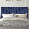 Painel Estofado Luxo Bélgica 90cm Solteiro para Cama Box Corino Azul Marinho - Gat Magazine - 1