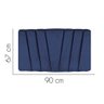 Painel Estofado Luxo Bélgica 90cm Solteiro para Cama Box Corino Azul Marinho - Gat Magazine - 2