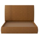 Ver imagem 4 de Cama Casal Flutuante com Cabeceira 140cm Lyra Sintético Camel S05 - Mpozenato