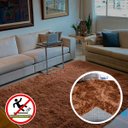 Ver imagem 2 de Tapete Sala Quarto Felpudo Shaggy 100x140 Marrom Casa Dona
