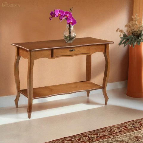 Aparador para Sala Pés Luiz Xv com Gaveta e Prateleira 1019p Linz Móveis - Imbuia Glazer