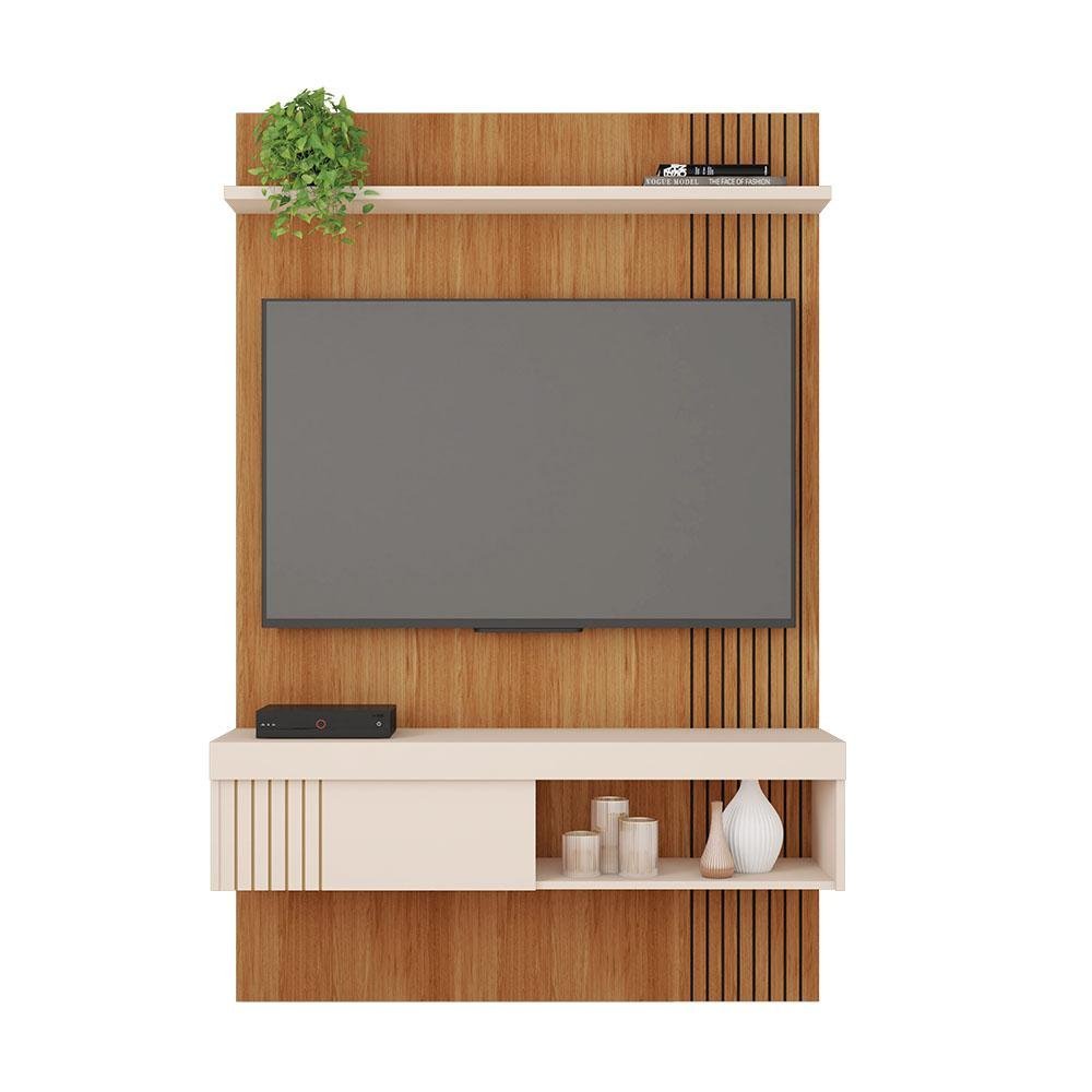 Painel Pequeno para Tv até 45 Polegadas 119cm Freijó Off White Jade Caemmum - 2