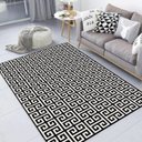 Ver imagem 2 de Tapete Sala Geométrico Labirinto Antiderrapante 140x200cm Preto e Branco Casa Dona