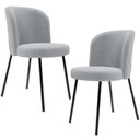 Ver imagem 1 de Kit 2 Cadeiras Sala de Jantar Estofada Gavi L02 Bouclê Cinza - Lyam Decor