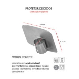 Protetor de Dedos Cortar Legumes Frutas Carne Inox 6,5cm - 4