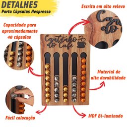Porta Cápsulas Nespresso Cor Nogueira - Cantinho do Café - 8