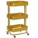 Ver imagem 1 de Carrinho Organizador Multiuso Anm6077 Anima Office 3 Cestos Fixos em Aço Gold