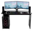 Ver imagem 2 de Mesa Escrivaninha Gamer Athenas Preto 115cm com Nichos e Espaço para Cpu