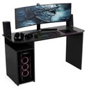 Ver imagem 6 de Mesa Escrivaninha Gamer Athenas Preto 115cm com Nichos e Espaço para Cpu