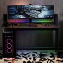 Ver imagem 4 de Mesa Escrivaninha Gamer Athenas Preto 115cm com Nichos e Espaço para Cpu