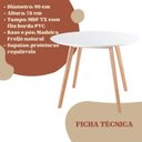 Ver imagem 6 de Conjunto Mesa de Jantar 90cm Redonda com 4 Cadeiras Estofadas para Apartamento e Cozinha