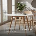 Ver imagem 5 de Conjunto Mesa de Jantar 90cm Redonda com 4 Poltronas Estofadas para Apartamento e Cozinha