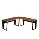 Ver imagem 3 de Mesa em L Escritório 210cm X 210cm Pés Metal F5 Office Cor:nogal com Preto