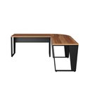 Ver imagem 4 de Mesa em L Escritório 210cm X 210cm Pés Metal F5 Office Cor:nogal com Preto