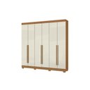 Ver imagem 1 de Guarda Roupa 230cm Casal 6 Portas 2 Gavetas - Cinamomo/ Areia Aramóveis