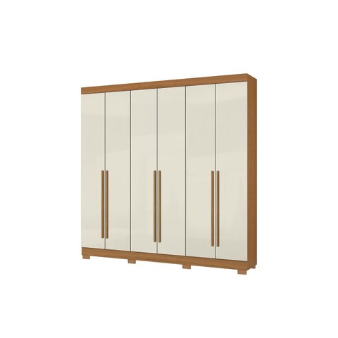Guarda Roupa 230cm Casal 6 Portas 2 Gavetas - Cinamomo/ Areia Aramóveis