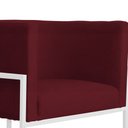 Ver imagem 6 de Kit 02 Poltrona Luana Suede Bordo Base Branca Luxo - Fm