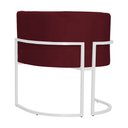 Ver imagem 5 de Kit 02 Poltrona Luana Suede Bordo Base Branca Luxo - Fm