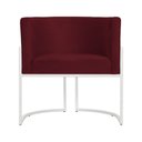 Ver imagem 4 de Kit 02 Poltrona Luana Suede Bordo Base Branca Luxo - Fm