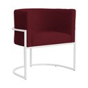 Ver imagem 2 de Kit 02 Poltrona Luana Suede Bordo Base Branca Luxo - Fm