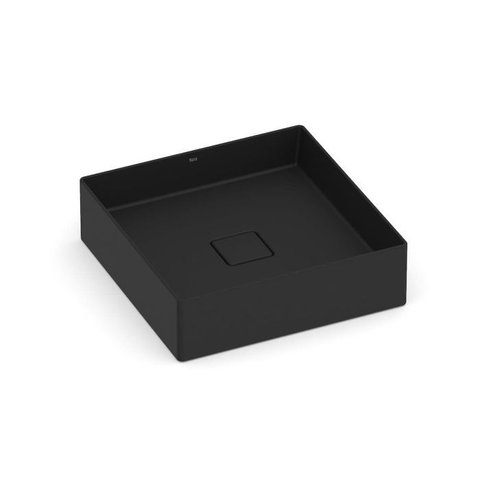 Cuba de Apoio Quadrada 400x400 sem Mesa Terra T5 Matte Black Matt Black Roca Cód. A32787Y080