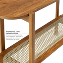 Ver imagem 6 de Aparador de Sala de Estar com 2 Prateleiras Madeira Maciça 135cm Cinamomo Lotus