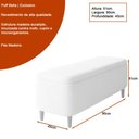 Ver imagem 4 de Puff Baú Bella 90cm Pés Madeira Bouclé Cinza - Sallar Home