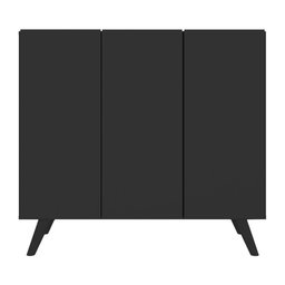 Armário Lavanderia Retrô com 3 Portas 90 cm Multimóveis MP5033 Preto - 5