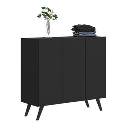 Armário Lavanderia Retrô com 3 Portas 90 cm Multimóveis MP5033 Preto - 2
