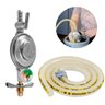 Regulador Registro de Gás de Cozinha com Monômetro Vazão 1kg/h + Mangueira 1,2m com Abraçadeiras | a - 7