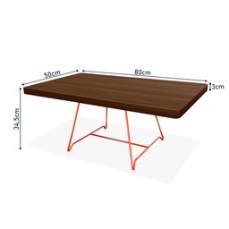 Mesa de Centro Amsterdã Retangular em Aço e MDF Clean - Cobre e Villandry - 5