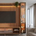 Ver imagem 2 de Módulo Cristaleira 1 Porta com Vidro Reflecta com LED Neon Float 38cm - Canella c/ Champanhe