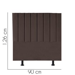 Cabeceira Estofada Cama Box Solteiro Carla 90cm Courino:marrom - 3