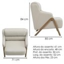 Ver imagem 3 de Poltrona Decorativa Madri Pes Madeira Courino Tcs 725 Moll