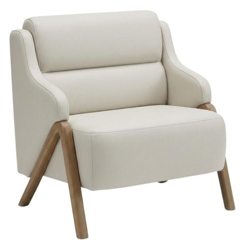 Poltrona Decorativa Madri Pes Madeira Courino Tcs 725 Moll