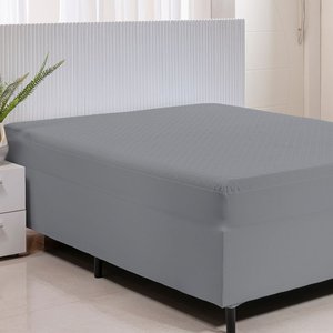 Protetor Impermeável Casal para Colchão Conjugado 01 Peça - Cinza