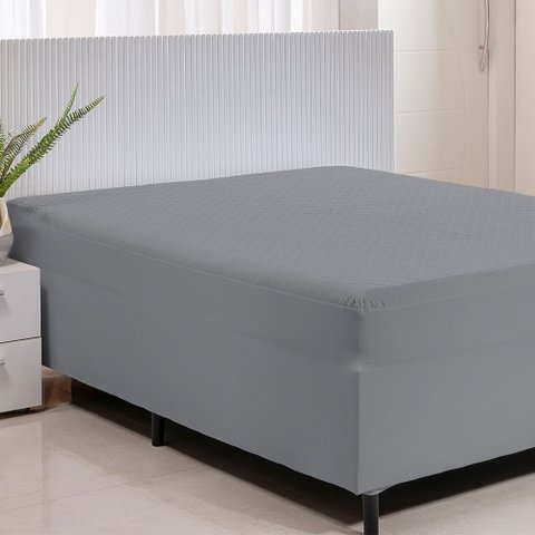 Protetor Impermeável Casal para Colchão Conjugado 01 Peça - Cinza