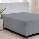 Ver imagem 1 de Protetor Impermeável Casal para Colchão Conjugado 01 Peça - Cinza